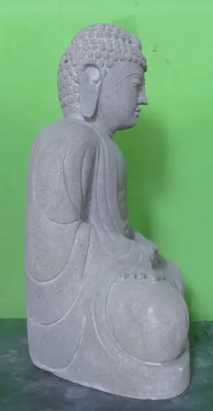 Product image 8 of the product “Seated Japanese Buddha made of Riverstone in Dhyana position - gesture of meditation, H. 80cm ”